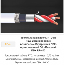 Трехжильный кабель RTD из ПВХ-экранирование Алмиларом-Внутренний ПВХ-Армированный G.I.- Внешний ПВХ RP-405 Трехжильный кабель RTD из ПВХ-экранирование Алмиларом-Внутренний ПВХ-Армированный G.I.- Внешний ПВХ RP-405